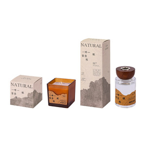 Bougie parfumée et diffuseur à bâtonnets de la série Wood Natural, huile essentielle végétale naturelle, parfum d'ambiance longue durée pour chambre et maison, luxe - Product Image 1