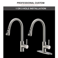 Robinet de cuisine style ferme avec douchette extractible, cartouche céramique, monotrou, monocommande, pour salle de bain et hôtel - Vente chaude 5