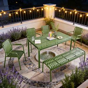 Hoge belastbaarheid aluminium tuin tafel, corrosiebestendig voor grote familiebijeenkomsten in de achtertuin - Product Image 1