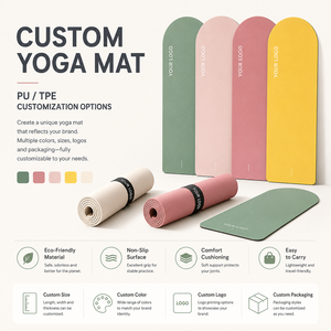 Alfombrilla de Yoga de Caucho Natural PU de Alta Calidad al por Mayor, Alfombrilla de Ejercicio de Pilates Ecológica Antideslizante - Product Image 2