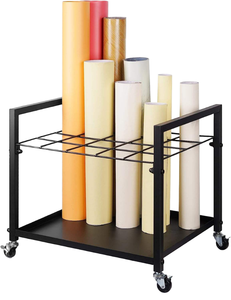 Huasheng 20 Slots Roll File Holder Metal Blueprint Iron <b>Storage</b> Rack <b>Cart</b> Standing Type Non-Folding Single Tier Multifunction - Product Image 1