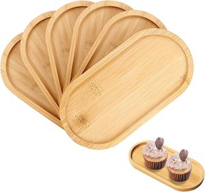 Plateau en bambou, plateau de service en bois, adapté aux croissants, au café, aux sous-verres de petit-déjeuner ou aux plateaux décoratifs (17,5 x 8,8 cm) - Product Image 1
