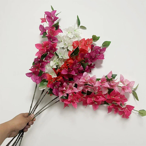 Bougainvilliers artificiels colorés à tige unique, longueur 80 cm, pour projets de murale, bougainvilliers en soie - Product Image 1