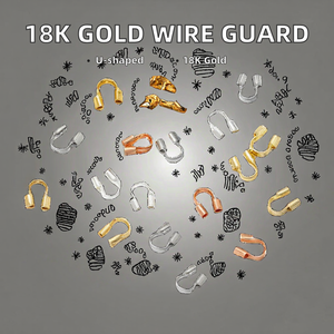 18 Karat vergoldeter Messingdraht schutz U-förmiges Schleifen zubehör Steck verbinder Wächter Schutz für Schmuck - Product Image 2
