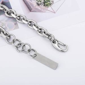 Men's <b>Titanium</b> Steel Chunky <b>Chain</b> Bracelet Geometric Punk Style Biker Jewelry Fashion Accessory - Product Image 2