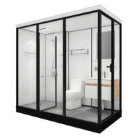 Unité de salle de bain préfabriquée de luxe pour hôtel, cabine de douche modulaire préfabriquée coulissante et pliable, cabines de douche, hammams pour cabines de douche japonaises encastrées