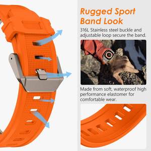 Eraysun nuovo cinturino sportivo classico in Silicone per Appl <span class=keywords><strong>Ultra</strong></span> 2 connettore in metallo cinturino 42 44 45 49mm in gomma I cinturini 8/9/10 - Product Image 2