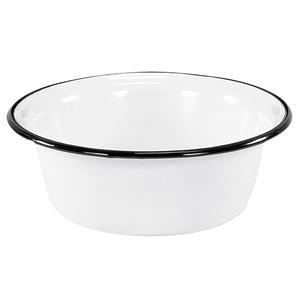 Bol en émail blanc avec bord noir, diamètre 12 pouces, pour usage en cuisine - Product Image 1
