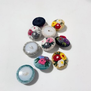 Handmade 3D thêu hoa nút vải cho bé quần áo len Cashmere nút áo - Product Image 2