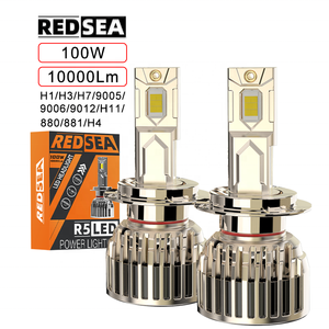 Redsea Haute puissance R5 100 Watt Lumière LED Voiture H4 <span class=keywords><strong>H7</strong></span> 12V Phares LED Ampoule H1 Phare LED 9005 9006 - Product Image 1