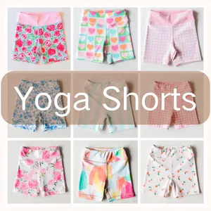 High Quality Printed Athletic Wear Yoga 2in1 Dress Children Teenager Fitness Yoga Training Dance Sports Kids Clothing