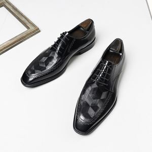 Zapatos de Negocios Puntiagudos de Cuero Vacuno para Caballero, Modernos, Casuales, con Cordones, Impermeables, Transpirables, Antideslizantes, para Otoño - Product Image 5