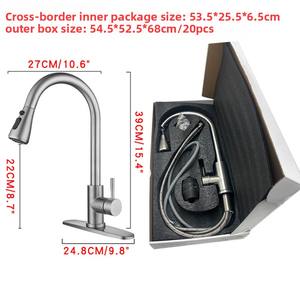 <span class=keywords><strong>Robinet</strong></span> de cuisine transfrontalier rétractable et rotatif chaud/froid avec valve en céramique, monocommande, à poser sur plan, <span class=keywords><strong>pour</strong></span> évier de légumes - Product Image 4