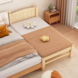 Cama Individual de Madera Maciza con Barandilla Ancha para Niños y Niñas, Muebles de Dormitorio Grandes Empalmados para Uso en Sala de Estar - Product Image 1