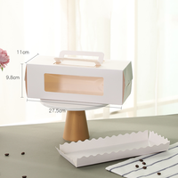 Caja de embalaje de papel para pasteles, logo personalizado, color blanco, con windows