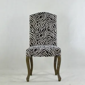 Cebra blanco y negro rayas café mesa de comedor silla muebles de comedor