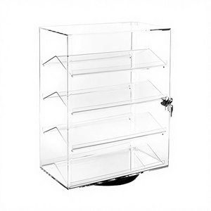 MOOCA Premium Eco-Friendly 360-Degree Rotating Acrylic <b>Display</b> <b>Case</b> 4 Removable Shelves Key Lock Modern Design for Sunglasses - Product Image 2