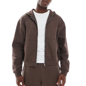 Sudadera con capucha y cremallera para hombre, estilo boxy, personalizada, con logo bordado, hombros caídos, corte regular, ropa de exterior para otoño con bolsillo - Product Image 4
