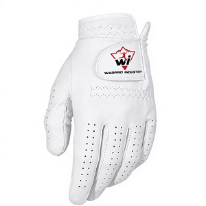 Gant de golf en cuir véritable blanc Warpro Industry, main droite, respirant, fermeture auto-agrippante, poignet réglable, unisexe, personnalisable - Product Image 3