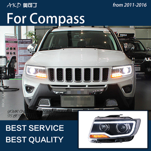 Luces de Coche para <span class=keywords><strong>Compass</strong></span> 2011-2016 Grand Cherokee, Faros LED DRL, Luz de Señal de Giro Dinámica, Diseño de Ojos de Ángel, Ensamblaje de Actualización - Product Image 4