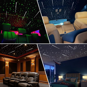 Jinxin 6W RGBW sao băng lấp lánh âm nhạc Đồng bộ đèn sợi quang và ánh sáng trắng ứng dụng sao băng điều khiển bộ Đèn trần - Product Image 5