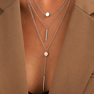 CAIOOCHE <span class=keywords><strong>Collane</strong></span> con Ciondolo a Catena Stratificata in Acciaio Inossidabile, Placcate Oro, Gioielli Semplici alla Moda per Donna, Regalo per la Festa della Mamma - Product Image 2