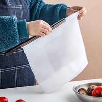 Sac de rangement pliable en silicone réutilisable OME, conteneur alimentaire pour collations, capacité 0-1L, design moderne pour une commodité en déplacement