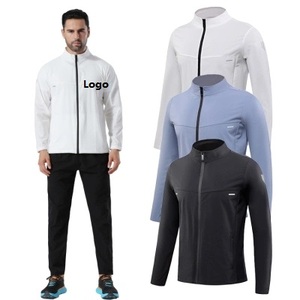 <span class=keywords><strong>Veste</strong></span> coupe-vent à fermeture éclair à manches longues pour le sport, la course à pied et la remise en forme, séchage rapide, protection solaire, respirante, pour hommes, vêtements d'extérieur - Product Image 1
