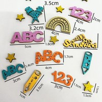 Confettis en bois super scintillants pour la rentrée scolaire, lettres ABC arc-en-ciel, paillettes colorées pour enfants, sequins numériques aux couleurs vives