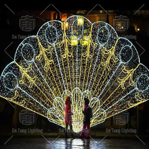 Colorful Peacock Tail Motif <b>Light</b> Outdoor LED Holiday Display Decoration For Christmas Festival - Product Image 3