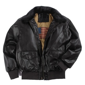 VESTE EN <span class=keywords><strong>CUIR</strong></span> ARTIFICIEL PU Veste en <span class=keywords><strong>cuir</strong></span> pilote vintage inspirée <span class=keywords><strong>de</strong></span> <span class=keywords><strong>l</strong></span>'U.S. <span class=keywords><strong>Air</strong></span> Force avec col en fourrure - Product Image 2