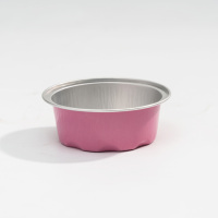 Gobelets à muffins en plastique PET jetables colorés de 200 ml avec couvercles en aluminium, contenants ronds bleus pour cupcakes, emballage à emporter
