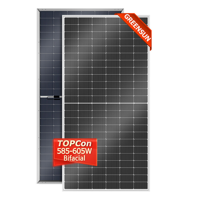 Greensun High Power  595W N-Type Pv Solar Panel 144 Cell MBB Half Cell Technology Solar Panels in Stock