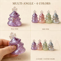 Adorable jouet anti-stress en forme de sapin de Noël en TPR transparent avec paillettes et sequins, pour adultes et adolescents, cadeau de bureau pour les fêtes