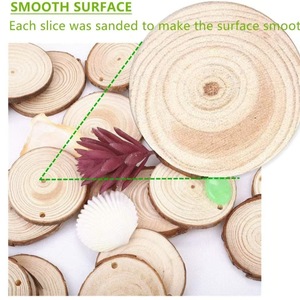 <b>Wood</b> <b>Slice</b> Ornaments With String For DIY Craft Decoration Natural <b>Wood</b> Round Discs For Christmas And Festival Crafts - Product Image 3