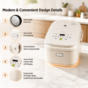 Olla Arrocera Eléctrica Multifuncional 8 en 1 de 4L con Calentamiento IH, Bajo en Azúcar, Panel Táctil, Vapor, Sopa, Arroz Crujiente - Product Image 5