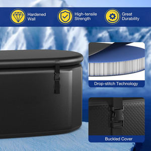 <span class=keywords><strong>Baignoire</strong></span> à glace gonflable portable multi-tailles pour intérieur et extérieur, avec couvercle et pompe à air - Product Image 2