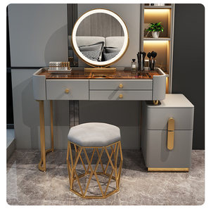 Coiffeuse moderne et abordable de luxe pour la maison, style nordique, avec tiroirs et miroir pour chambre à coucher - Product Image 5