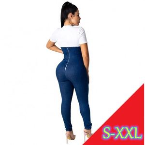 FDY041 nouvelle mode femmes porter bleu jean body grandes tailles denim moulant crayon <span class=keywords><strong>pantalon</strong></span> jean combinaisons femmes - Product Image 3