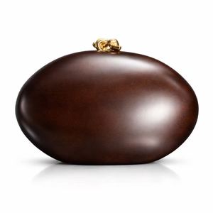 Wholesale women‘s clutch Oval Clutch Bag With Gold Chain Magnetic Closure Evening Party Style Solid Color Leather Clutch Bag - Product Image 2