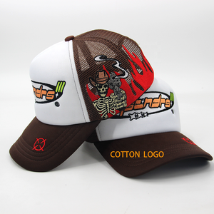 หมวกตาข่ายรถบรรทุกโพลีเอสเตอร์100 3D พิมพ์ลายพัฟปักโลโก้โฟมหมวกรถบรรทุก - Product Image 1