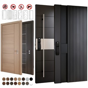 Fabricant professionnel de portes BASEN du Guangdong, portes d'entrée extérieures en aluminium noir pour maison, villa, appartement, condo, sécurité. - Product Image 2