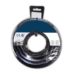 Enrouleur de tuyau tubulaire, 4x2,50 mm, couleur noire, 5 m ; idéal pour l'irrigation et le transport d'eau dans les jardins et les espaces - Product Image 1