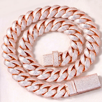 Cadena Cubana de Plata Pesada con Incrustaciones de Diamantes de Imitación Moissanite VVS de 5-6 Filas, Collar para Hombre, Joyería Hip-hop