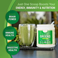 Poudre de Superaliment Végétalien Super Vert Marque Blanche pour Énergie, Immunité et Digestion avec Spiruline, Chlorelle et Protéines