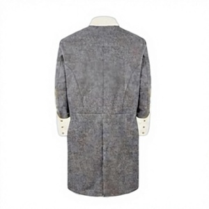 Abrigo largo gris para hombre, reproducción histórica, estilo uniforme colonial, con botones. - Product Image 2