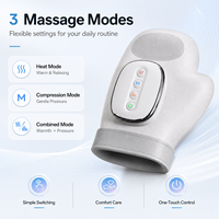 Draadloze 3D-luchtcompressie vibratie warme kompres elektrische handmassager met aangepaste logo voor vinger- en handpalmrelaxatie