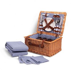 Cestino da Picnic selezionato con coperchio intrecciato in cotone intrecciato sacchetto di plastica pieghevole cesti economici per adolescenti in alluminio Rack Wickerwork - Product Image 1