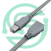 1,5M Großhandel Grau 30AWG 4C USB 2.0 Verlängerungskabel - A-Stecker auf A-Buchse Adapterkabel