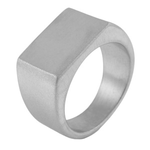 yunnique Men's Square <b>Titanium</b> Steel <b>Ring</b> Geometric Frosted Minimalist Jewelry Gift - Product Image 5